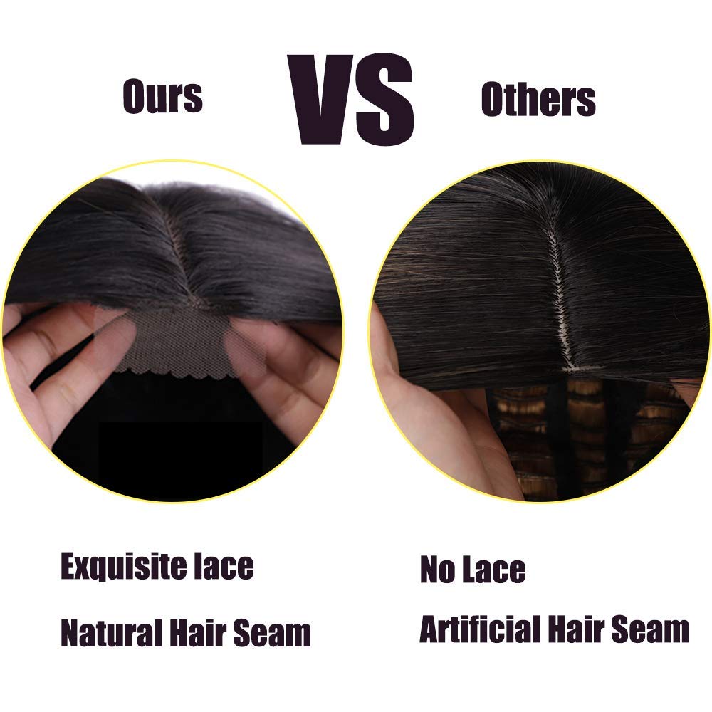 Long Straight Black wigs Synthetic Wigs for Women Middle Part Wig Heat Resistant Fiber Natural