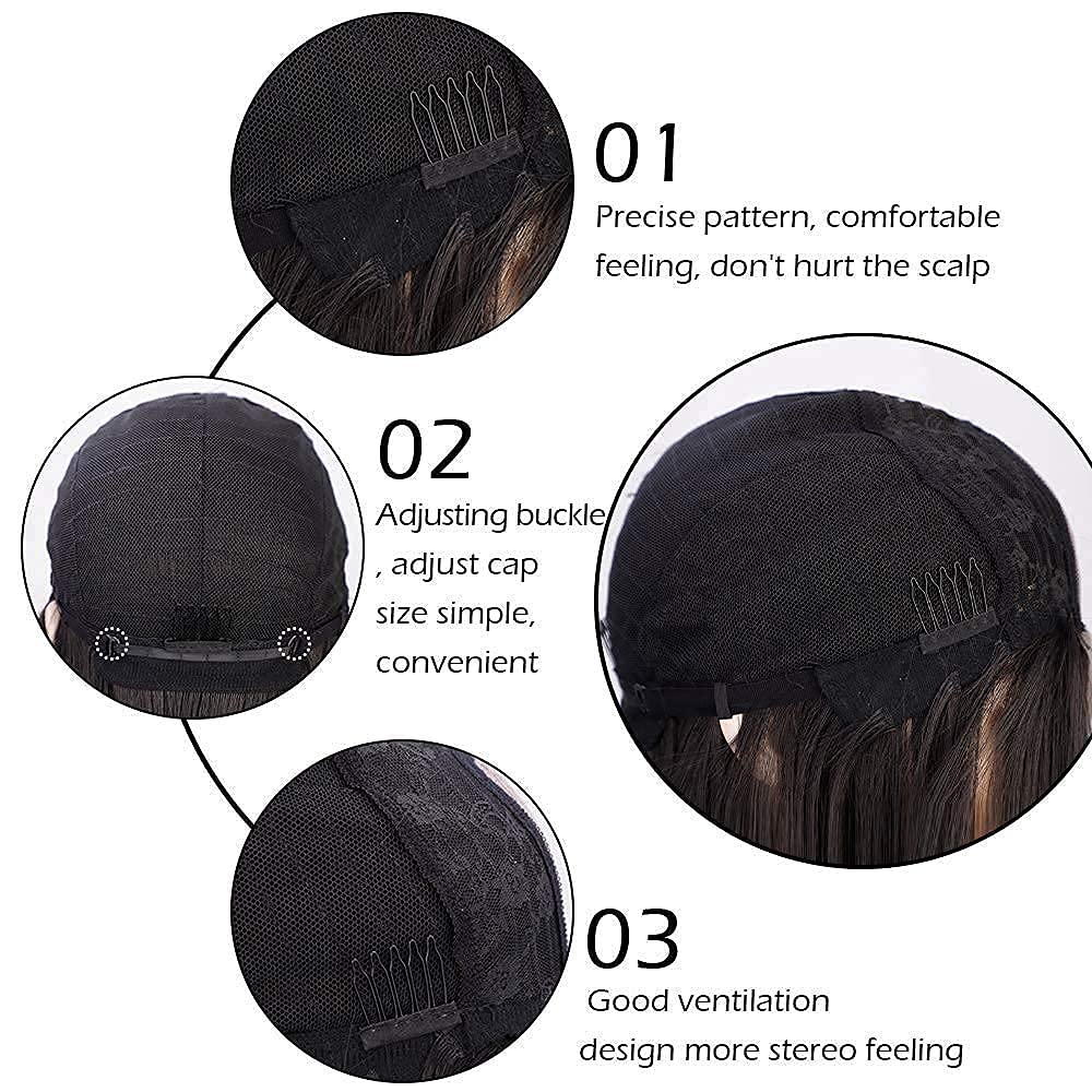 Long Straight Black wigs Synthetic Wigs for Women Middle Part Wig Heat Resistant Fiber Natural