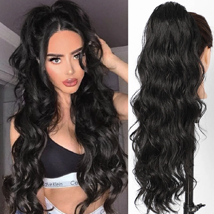 Wave ponytail extension long drawstring ponytail Wig extension ladies use 26inch ponytail to synthesize curly ponytail hair piece