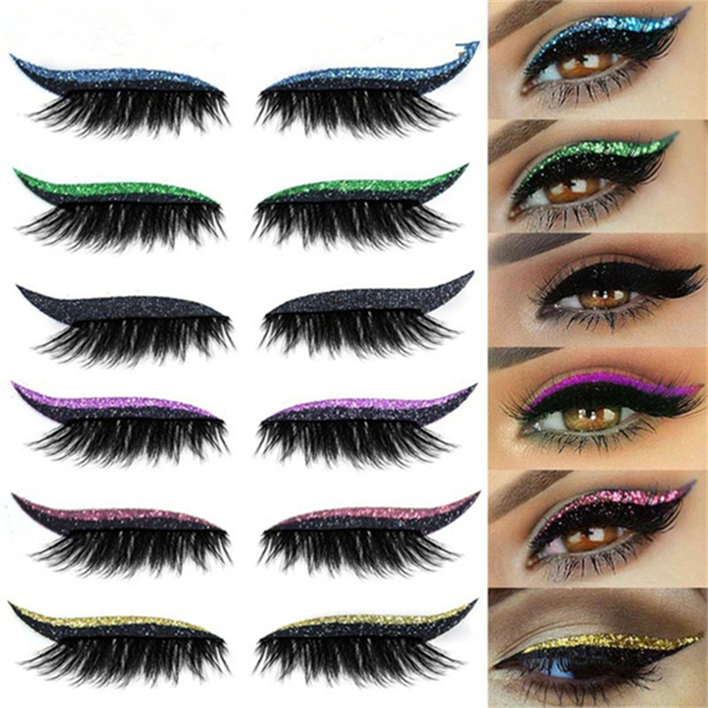Eyelash decal a reusable glitter eyeliner false eyelash decal