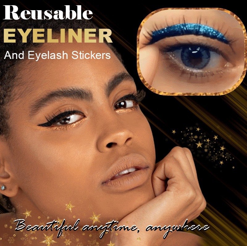 Eyelash decal a reusable glitter eyeliner false eyelash decal