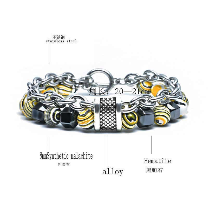 Natural chakra energy stone slimming men&apos;s bracelet, health magnetic therapy men&apos;s bracelet