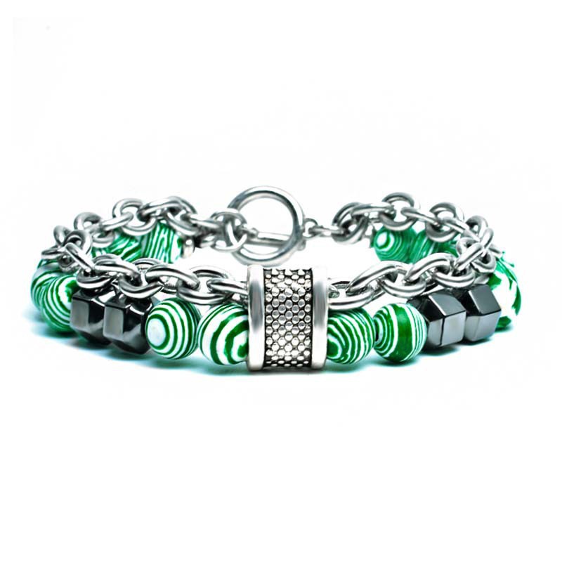 Natural chakra energy stone slimming men&apos;s bracelet, health magnetic therapy men&apos;s bracelet