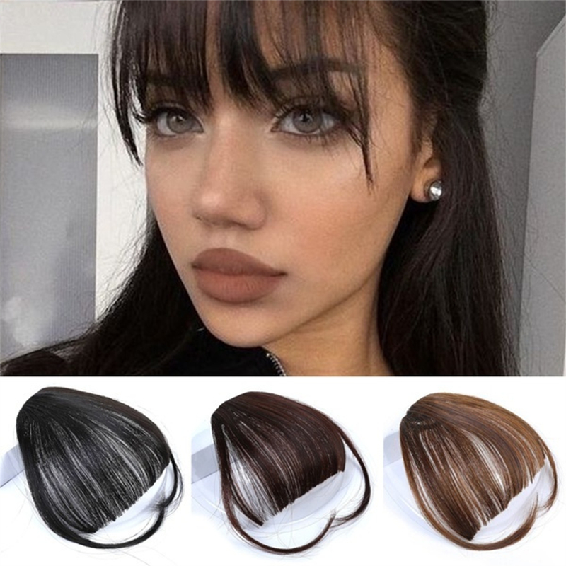 women Hair Extension Bangs Straight Wig Piece Clip on Clip In Front Hair Bangs Wigs