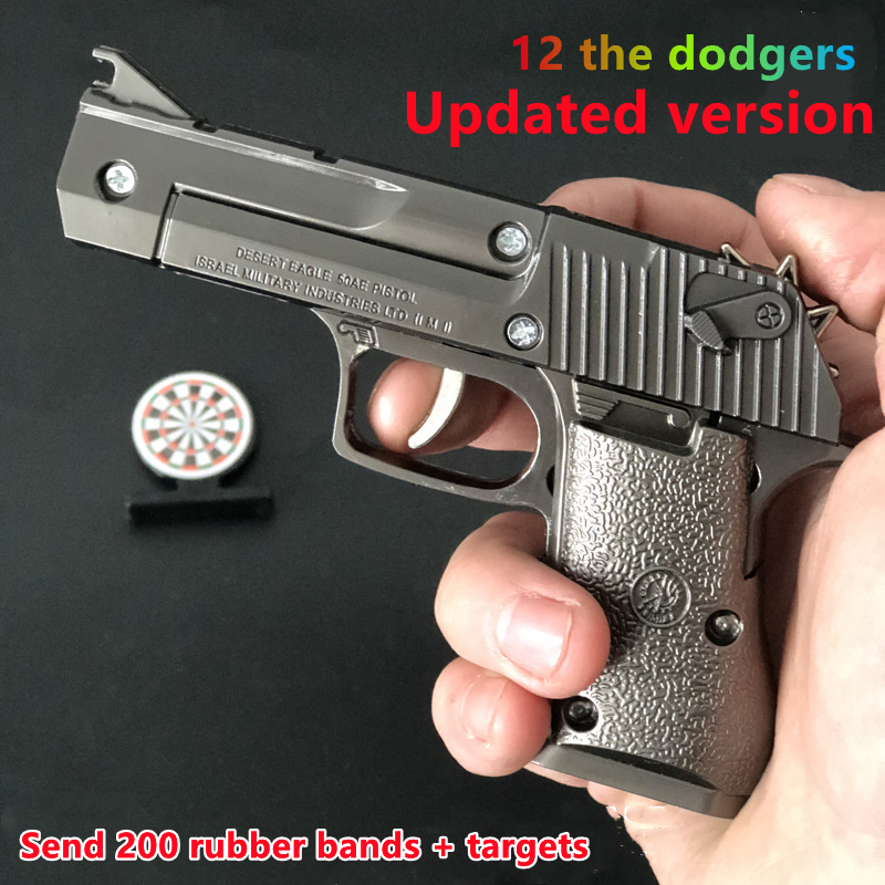 12 Metal Desert Eagle Rubber band real model children's toy guns