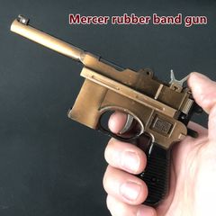 12 Metal Desert Eagle Rubber band real model children's toy guns Mauser Rubber Band Pistol +200 rubber band +1 target one size