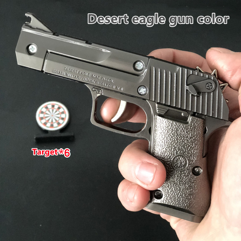 12 Metal Desert Eagle Rubber band real model children's toy guns