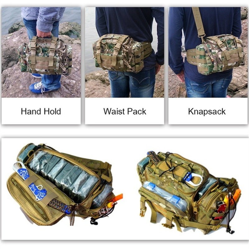 Oxford Fabric Outdoor Waist  Multifunctional Large Capacity Canvas Waterproof Carp Fishing Lure Box Tackle Bags Tactical Package