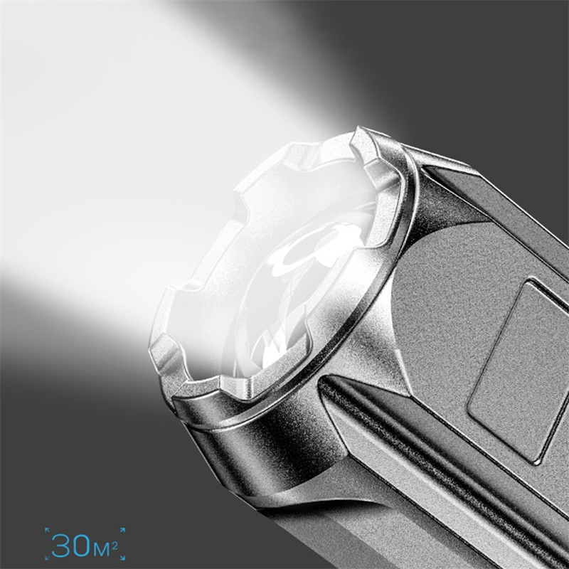 Super Bright ABS Strong Light Focusing Led Flashlight Outdoor Portable Home Built-in Battery Rechargeable Multi-function Torch