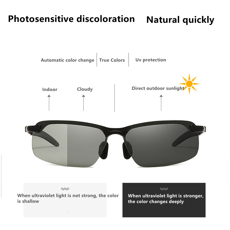 New men's color changing polarized sunglasses, day and night dual driving fishing night vision sunglasses