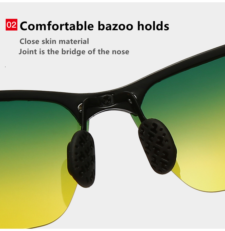 New men's color changing polarized sunglasses, day and night dual driving fishing night vision sunglasses