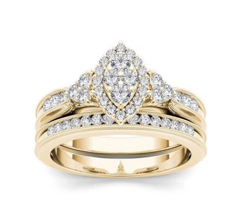 New fashion men's and women's inlaid zircon couple engagement rings