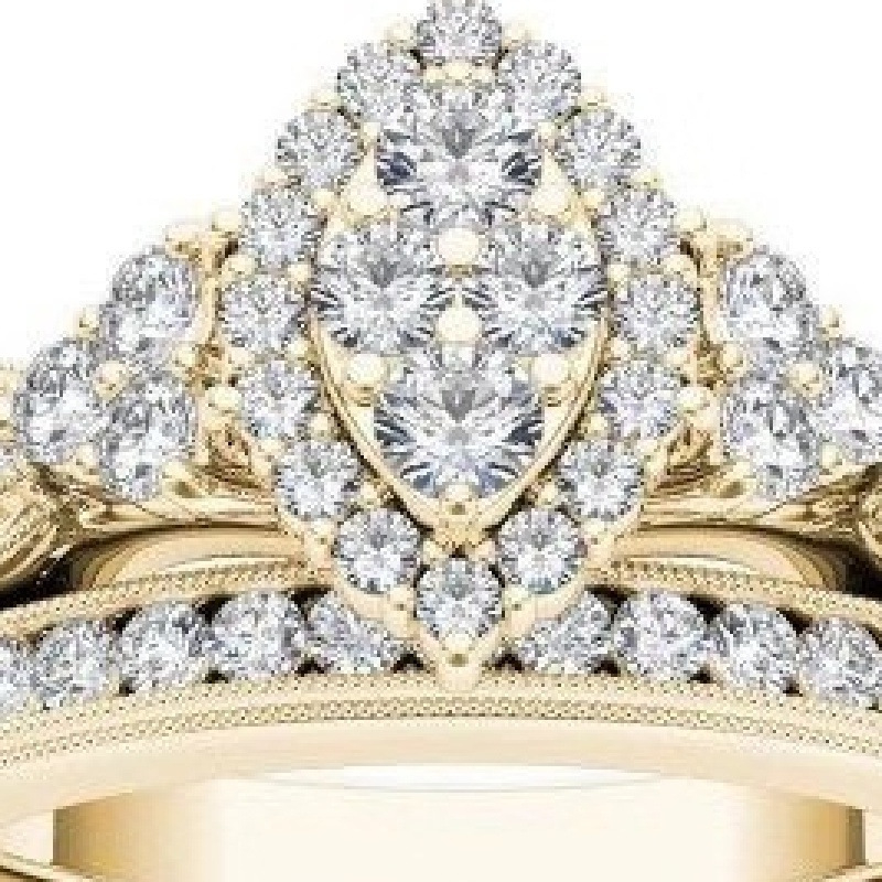 New fashion men's and women's inlaid zircon couple engagement rings