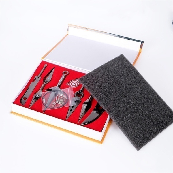 Hot Sales Top Quality 7Pcs/Set Naruto Hatake Kakashi Deidara Kunai Shuriken Figure Weapons Toys Cosplay Toy 2.5/13cm With Box