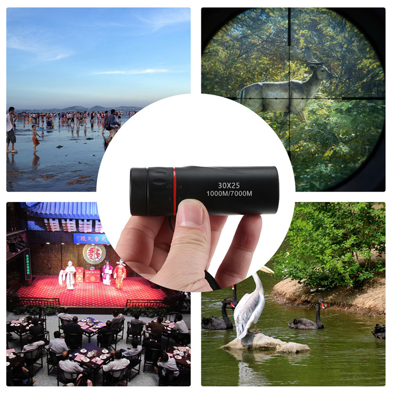 High Definition Monocular Telescope 30X25 Waterproof Mini Portable Military Zoom 10X Scope For Travel Hunting Mini portable camera telescope for mobile phones