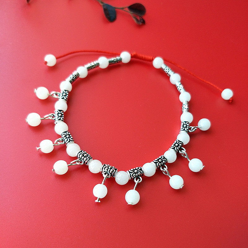 New luminous stone small bell anklet, red rope Ruyi lock jewelry, luminous Anklet