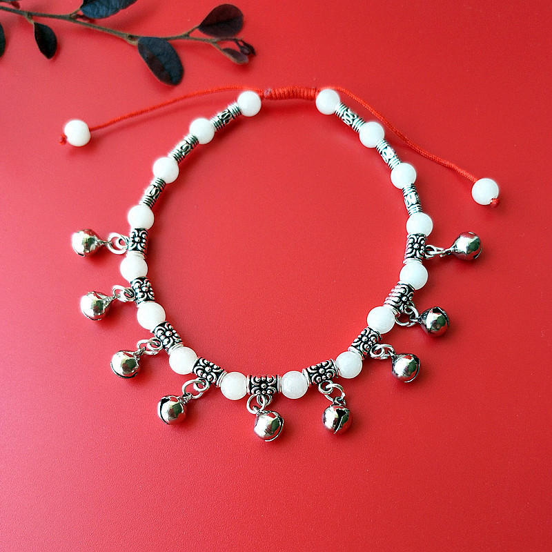 New luminous stone small bell anklet, red rope Ruyi lock jewelry, luminous Anklet
