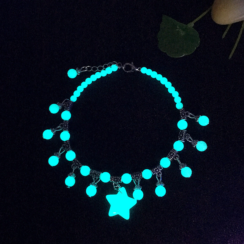 New luminous stone small bell anklet, red rope Ruyi lock jewelry, luminous Anklet