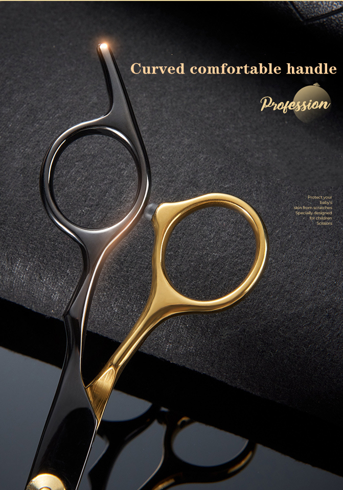 Professional barber scissors Black gold hairdressing scissors Tool set scissors Hair clipper Liu Hai Flat Tooth Scissors