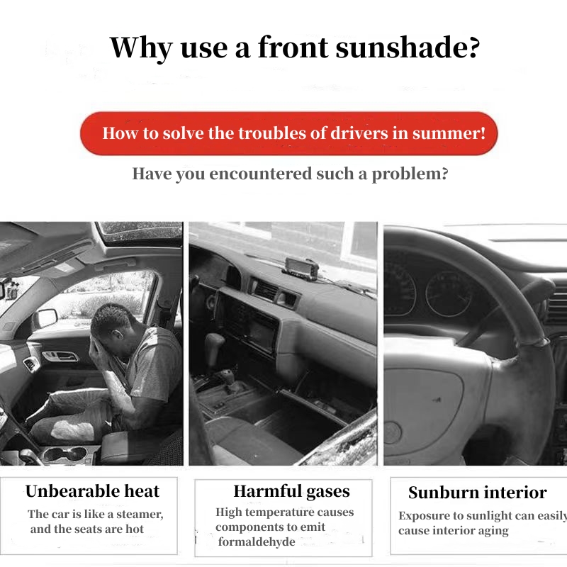 Car sun shield Front windshield blinds in car Sunscreen, thermal insulation, and sunshade Automotive supplies Cars and clothes Car sun visor