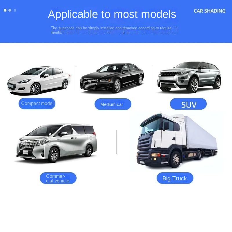 Indoor car universal sun shade Car sunshades Automatic retractable sunshade Household curtain insulation without punching  Shading roller shutter