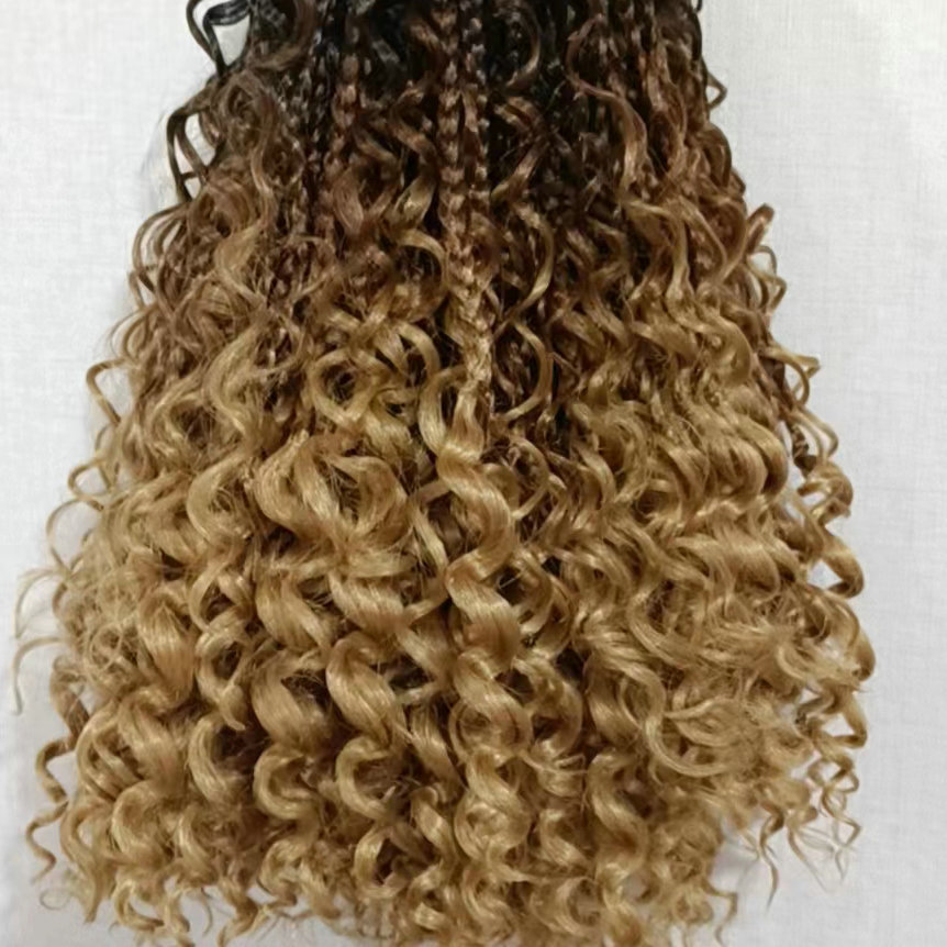 African fashion wigs for women Tricolor consort braid hair with gradient change  Synthetic Weaves