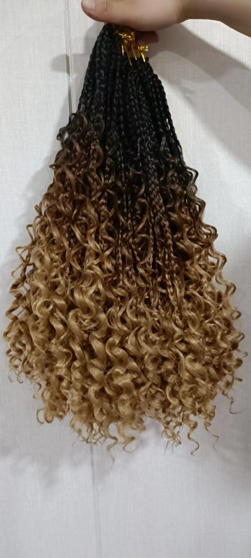 African fashion wigs for women Tricolor consort braid hair with gradient change  Synthetic Weaves