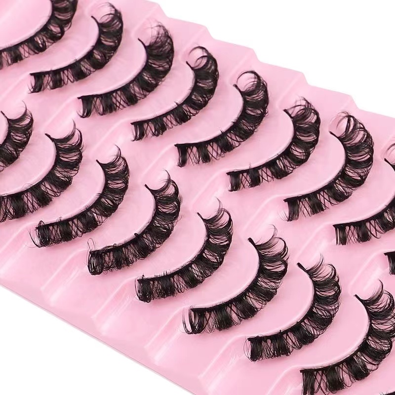 False Eye Lashes European American Russian roll thick big eyes 10 pairs Repeatable 3d eyelash woman
