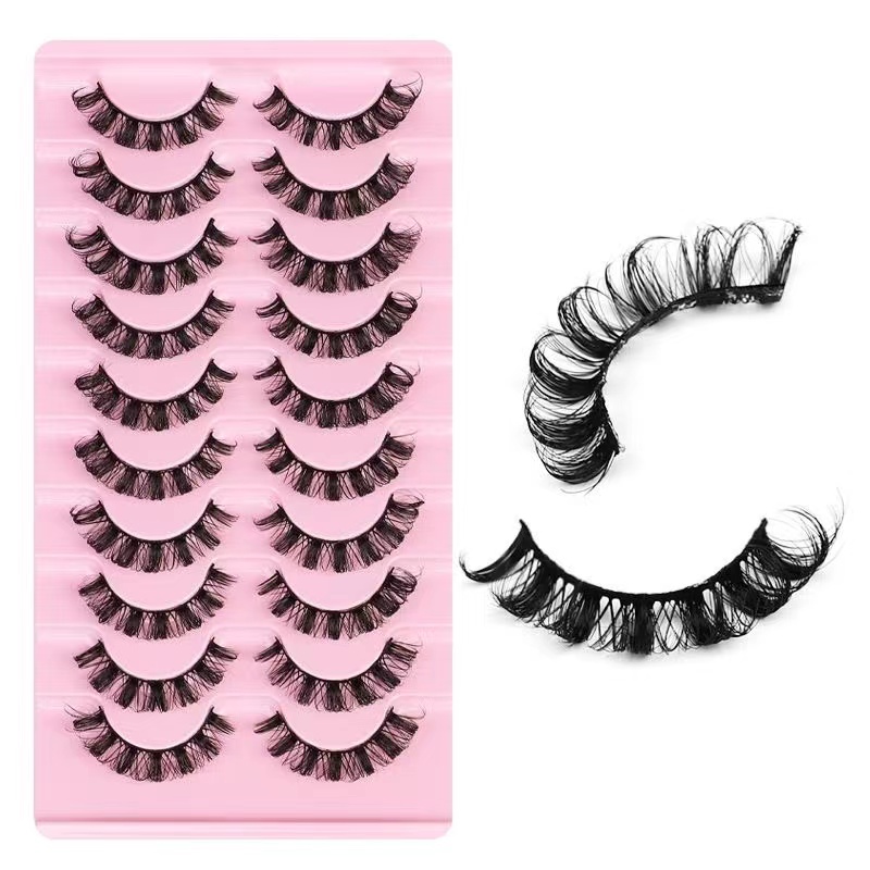False Eye Lashes European American Russian roll thick big eyes 10 pairs Repeatable 3d eyelash woman