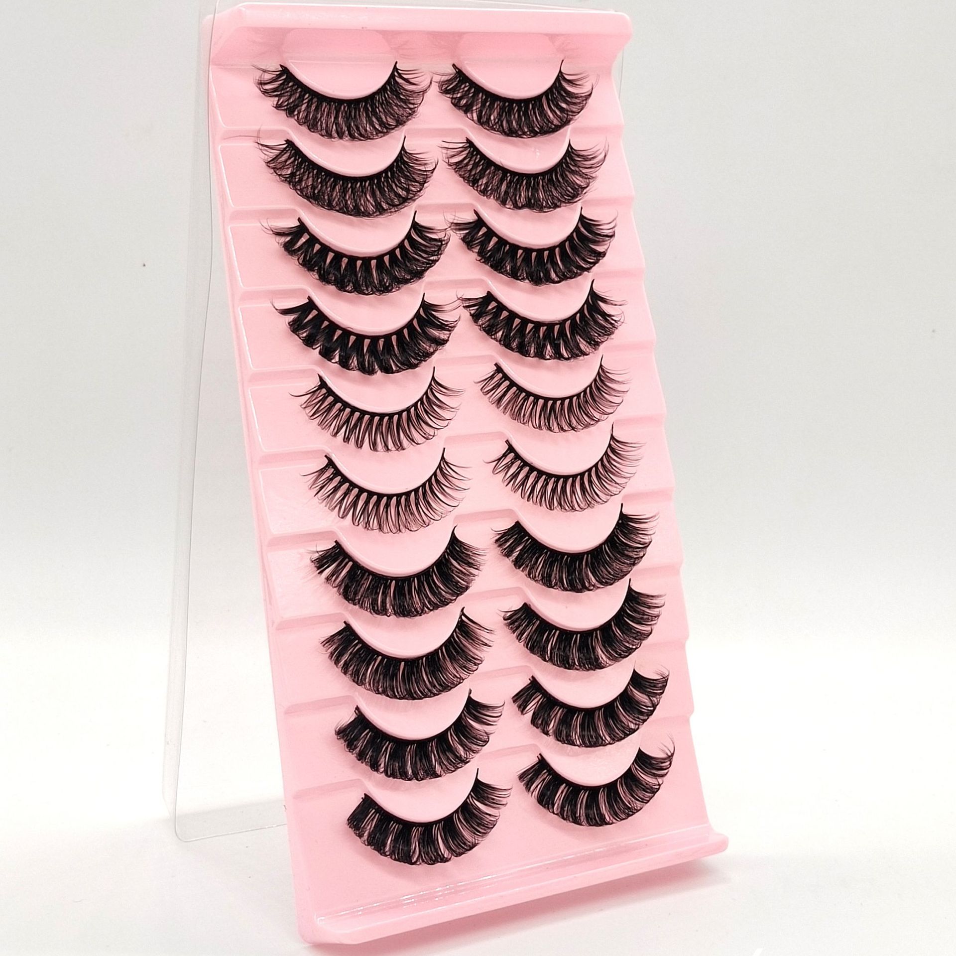 False Eye Lashes European American Russian roll thick big eyes 10 pairs Repeatable 3d eyelash woman