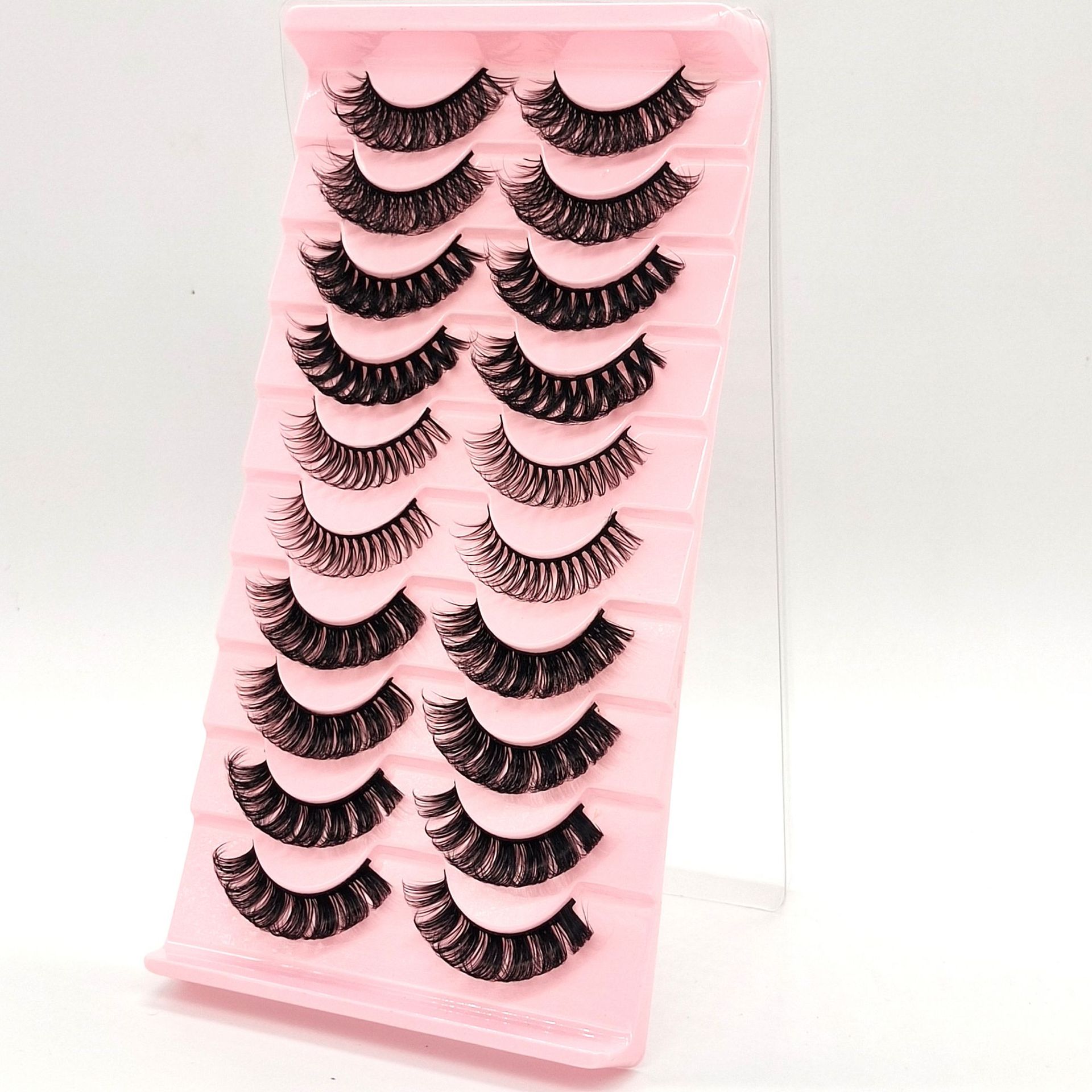 False Eye Lashes European American Russian roll thick big eyes 10 pairs Repeatable 3d eyelash woman