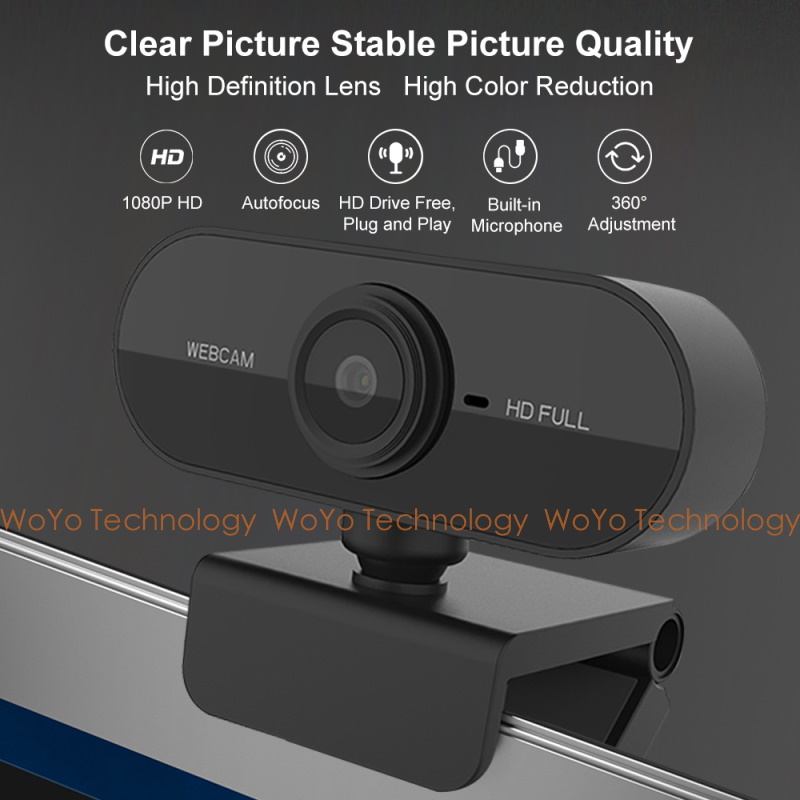 [WoYo Technology]Full HD 1080P Webcam Computer PC Rotatable Camera With Microphone for Live Broadcast Video Calling Conference Work