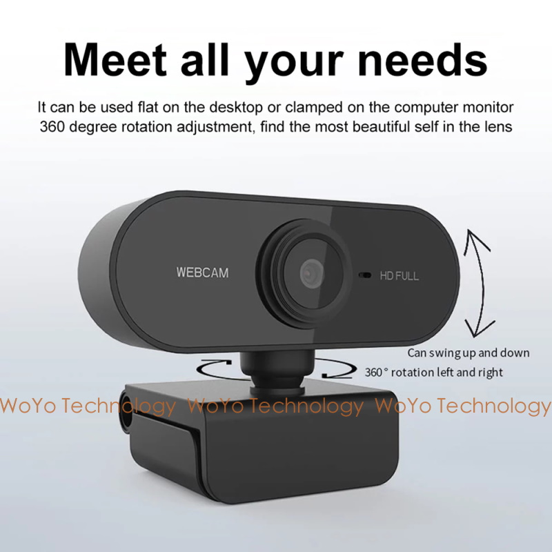 [WoYo Technology]Full HD 1080P Webcam Computer PC Rotatable Camera With Microphone for Live Broadcast Video Calling Conference Work