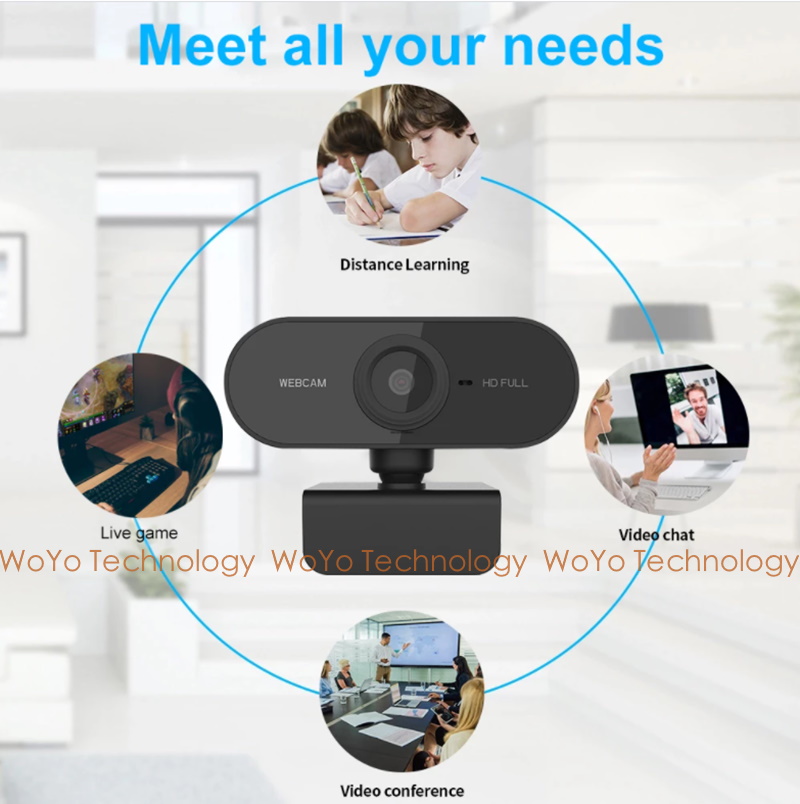 [WoYo Technology]Full HD 1080P Webcam Computer PC Rotatable Camera With Microphone for Live Broadcast Video Calling Conference Work