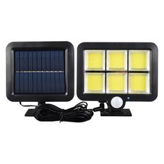 [WoYo]Bright Solar Lighting Sunlight Charging Lamp with 3 operating modes Waterproof Human-body-induction Powerful Separated Outdoor indoor Home Living Lamp Black 15.5*9*15CM 5W