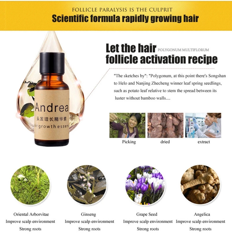 Hair Growth Serum Oil Herbal Keratin Fast Hair Growth Liquid Ginger Sunburst Yuda Pilatory Oil