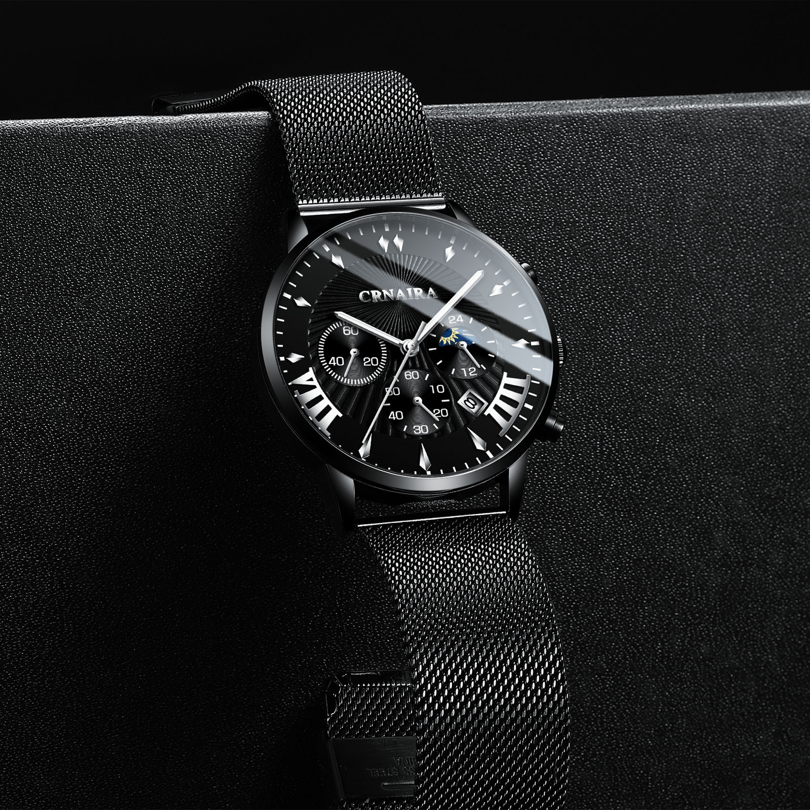 new cross-border watch men&apos;s explosive quartz watch imitation three-eye waterproof source