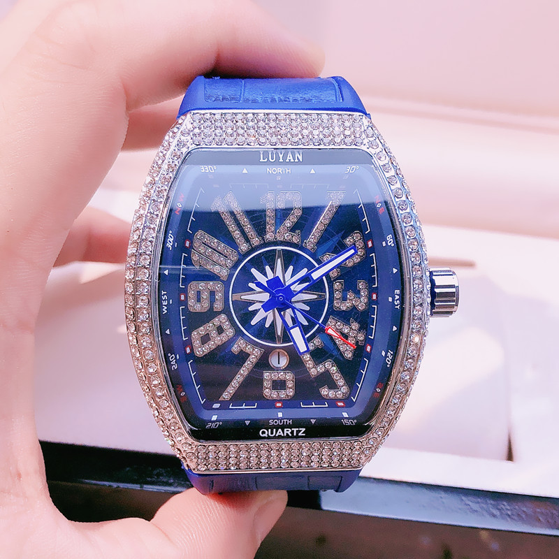 Watch men's Frank wine barrel watch large dial watch sky star belt yacht diamond antique watch