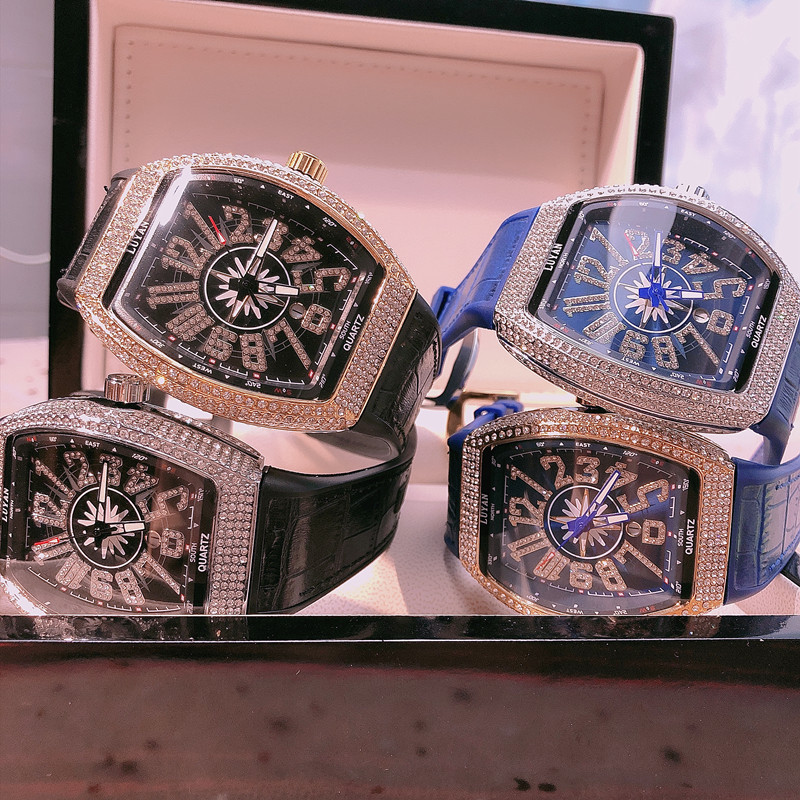 Watch men's Frank wine barrel watch large dial watch sky star belt yacht diamond antique watch