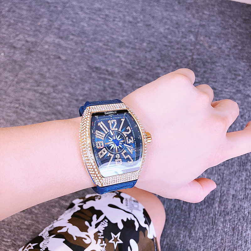 Watch men's Frank wine barrel watch large dial watch sky star belt yacht diamond antique watch
