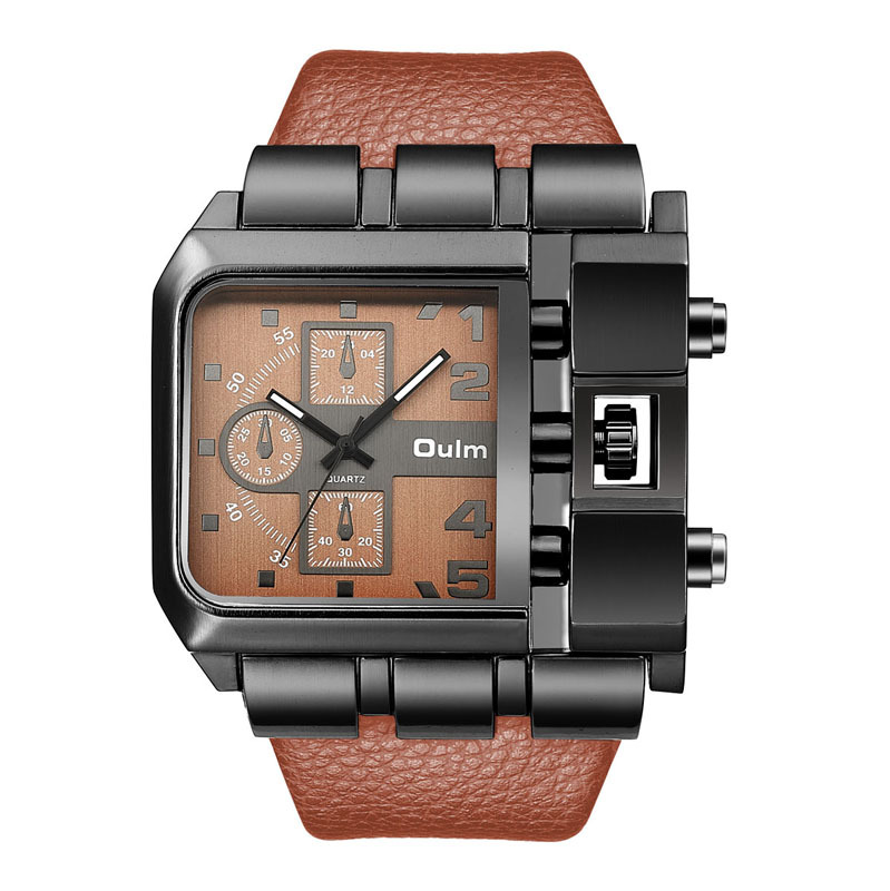 Oulm large dial quartz men's watch leisure belt men's watch personality Sports Watch