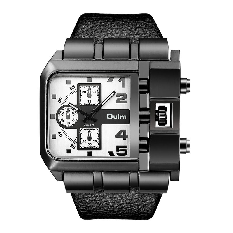 Oulm large dial quartz men's watch leisure belt men's watch personality Sports Watch