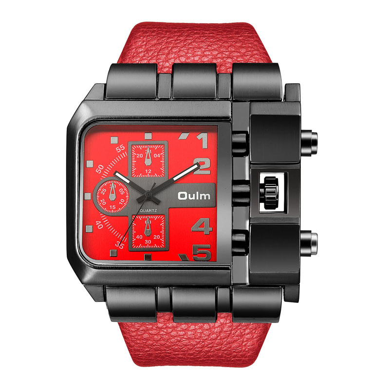 Oulm large dial quartz men's watch leisure belt men's watch personality Sports Watch
