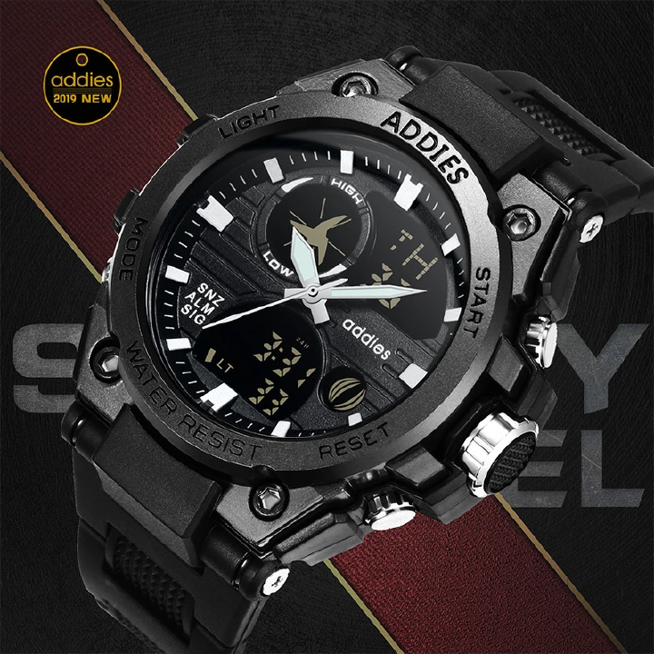 Waterproof luminous plastic multifunctional watch men's outdoor sports led pop electronic watch