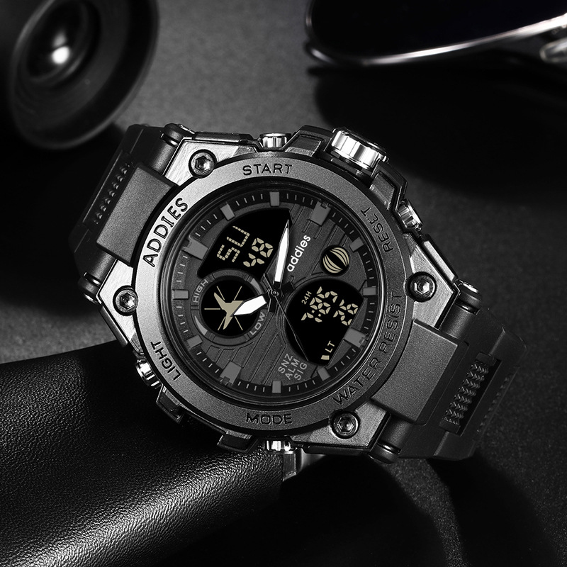 Waterproof luminous plastic multifunctional watch men's outdoor sports led pop electronic watch