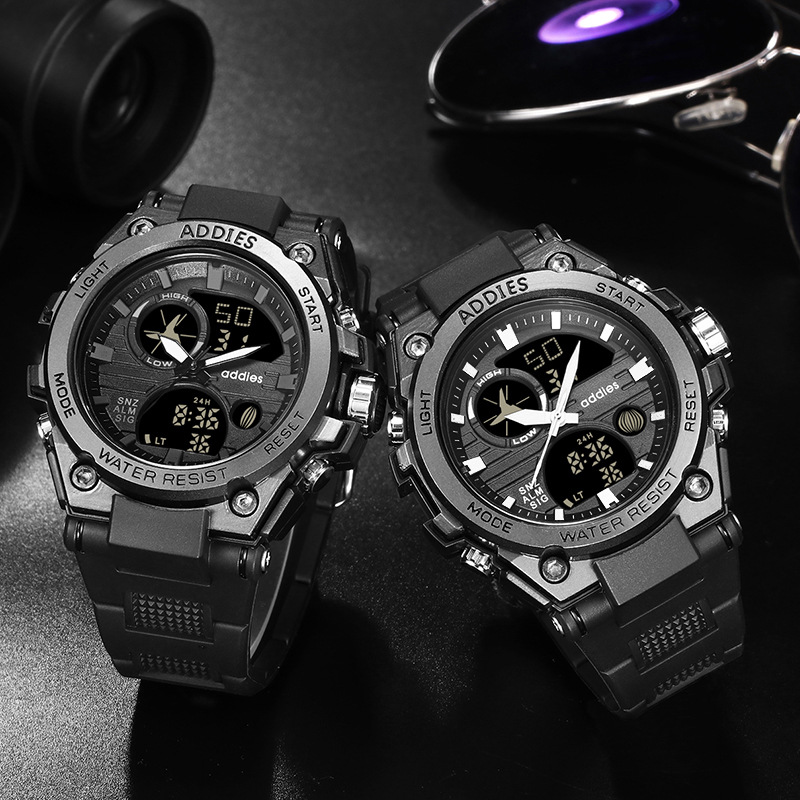 Waterproof luminous plastic multifunctional watch men's outdoor sports led pop electronic watch