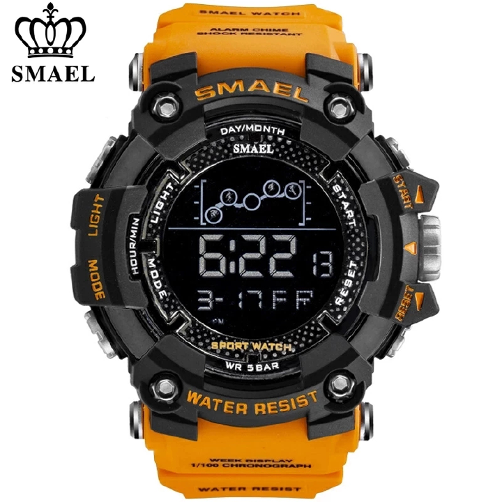 SMAEL Men Military Watch 50m Waterproof Wristwatch LED Quartz Clock Male relogios masculino 1617 Digital Sports Watches Men's