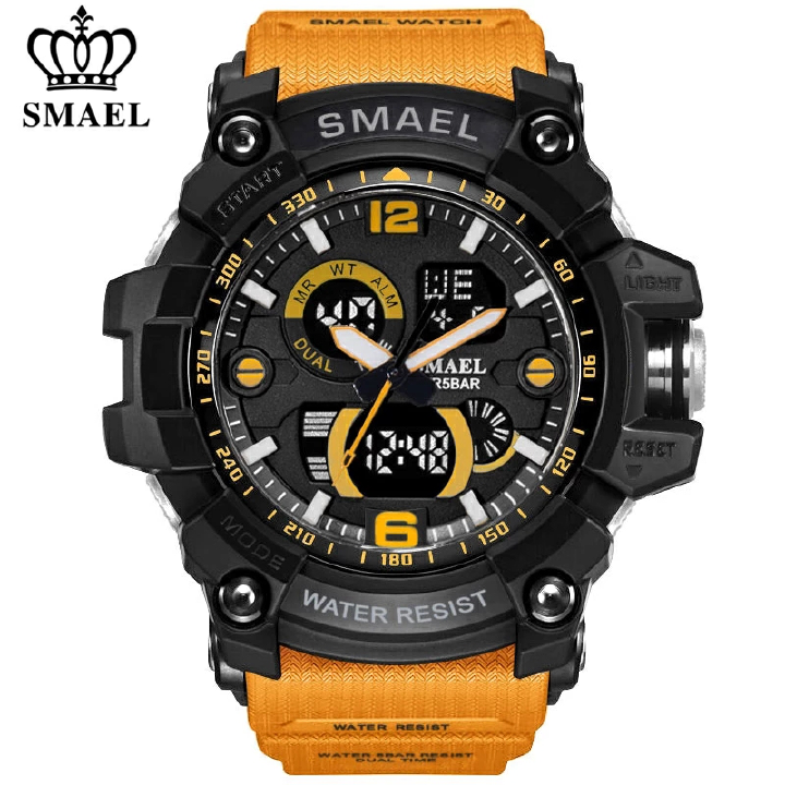 Sport Watch Dual Time Men Watches 50m WaterproofMale Clock Military Watches for Men 1802D Shock Resisitant Sport Watches Gifts