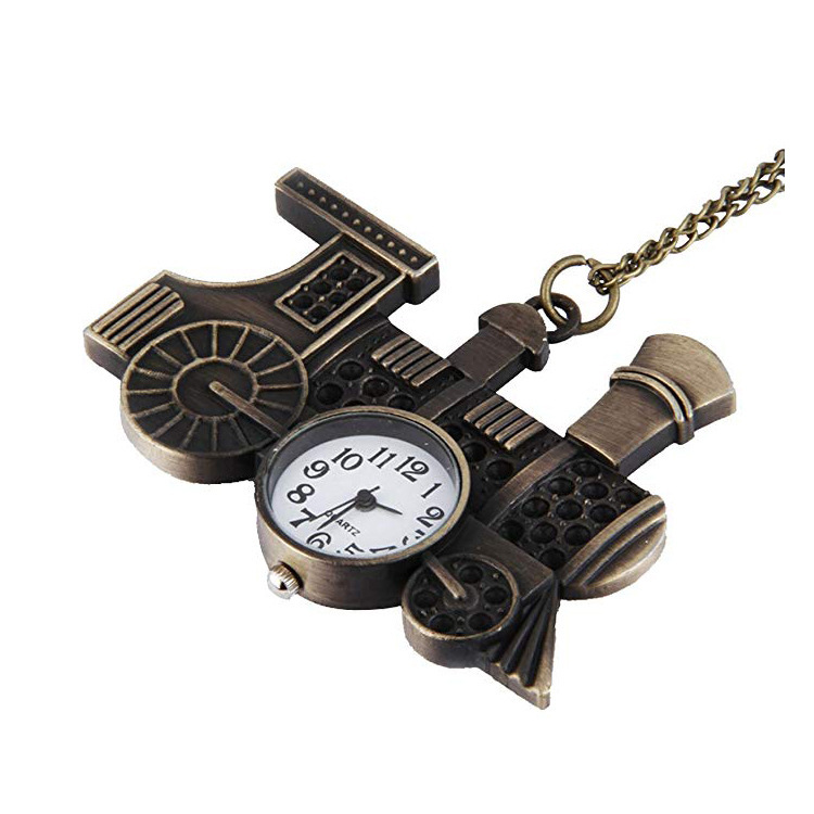 Men and women accessories fashion watch creative train necklace pocket watch wholesale decorative key pocket watch
