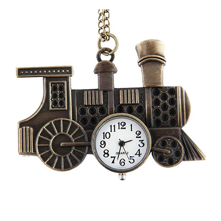 Men and women accessories fashion watch creative train necklace pocket watch wholesale decorative key pocket watch
